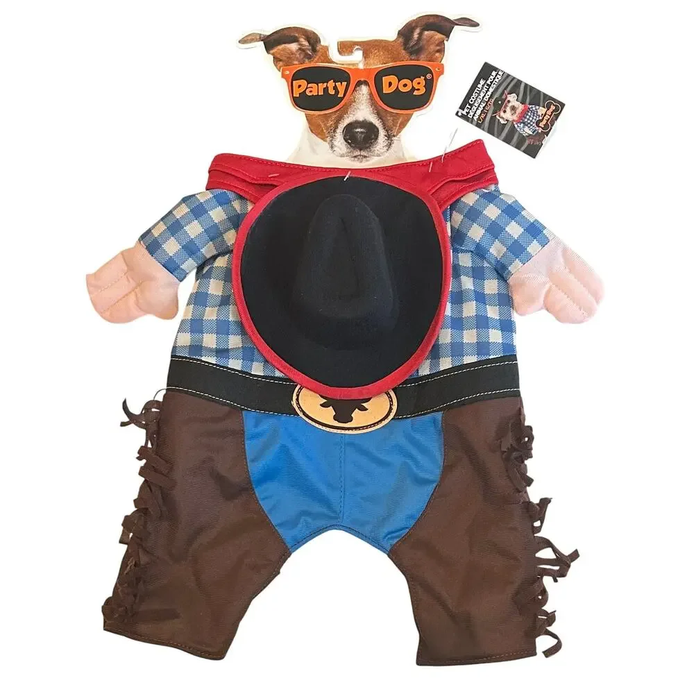 New Party Dog Cowboy Pet Costume Size L/XL Dog Halloween Costume, Rancher